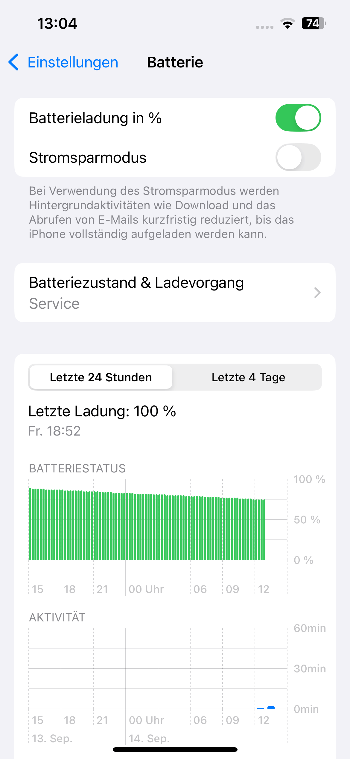 Apple iPhone Batteriezustand und Ladevorgang SERVICE
