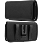 Preview: Handy Smartphone Gürteltasche Oxford horizontal in schwarz vorne und hinten Zubehör in Linz kaufen