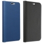 Preview: Samsung Galaxy Klapphüllen LUNA Book Carbon schwarz blau vorne Handyshop Linz kaufen bestellen