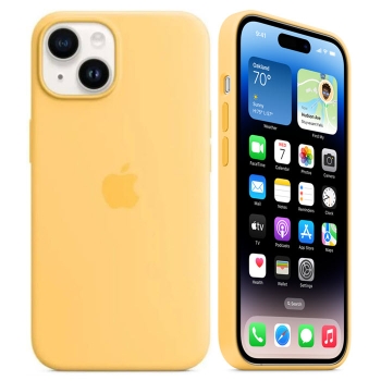 iPhone 14 Silikon Case sunglow gelb Apple MPRW3ZM/A