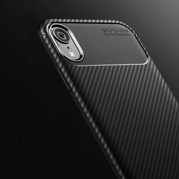Silicone Case Carbon Style schwarz auf iPhone XR vorne Handyzubehör Linz kaufen online bestellen