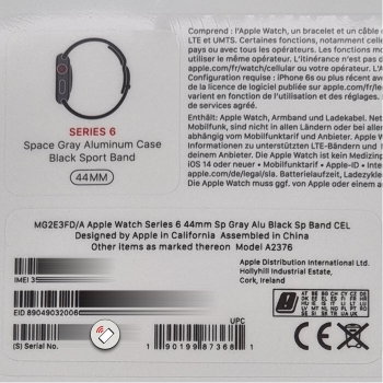 Apple Watch Series 6 44mm GPS Aluminium Space Gray M00H3FD/A NEU Etikett Handyzubehör Linz kaufen online bestellen
