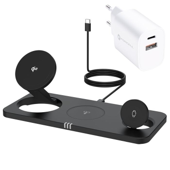3fach Ladestation für Apple Watch iPhone AirPods Forcell F-Energy MagNetix mit 35W Ladegerät