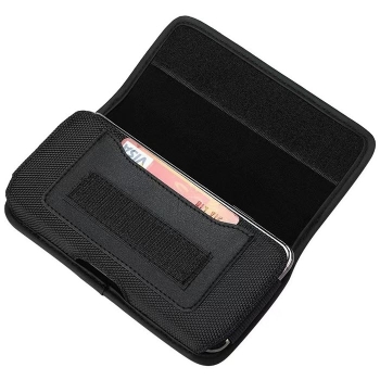 Preview: Handy Smartphone Gürteltasche Oxford horizontal in schwarz offen Zubehör in Linz kaufen