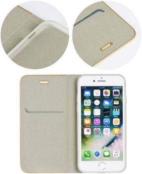 HUAWEI Handy Smartphone Klapptasche LUNA Book grau/gold Handy Börse Linz Mobileworld