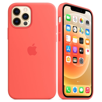 iPhone 12 Pro Max Silikon Case citrus pink mit MagSafe Apple original MHL03ZM MHL93ZM Handyshop Linz