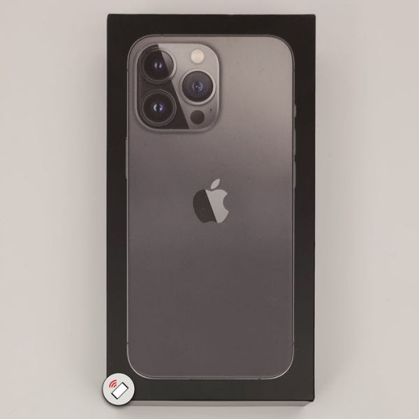 Apple iPhone 13 Pro 128 Gigabyte Graphite schwarz Box vorne Handyshop Linz kaufen