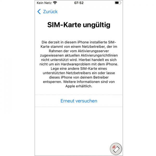 iPhone Simkarte ungültig telering Simlock entsperren freischalten Simunlock Handyshop Linz kaufen bestellen