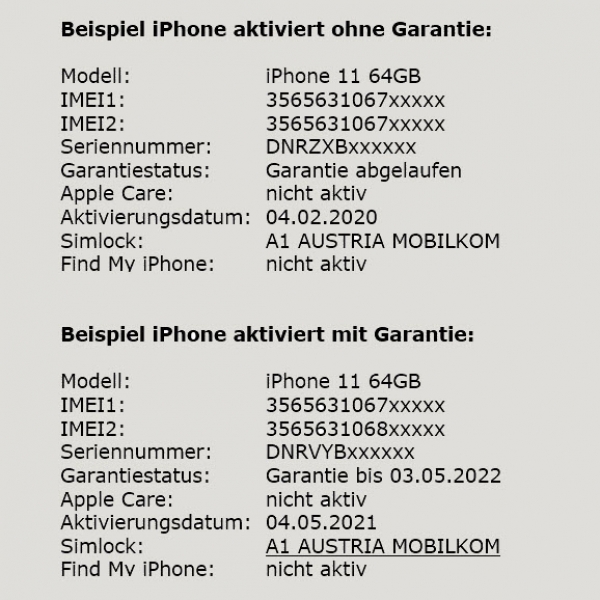Apple Statusabfrage IMEI-Check Ergebnis Simlock iCloud "mein iPhone/iPad suchen" Alter online kaufen Apple Statusabfrage IMEI-Check Ergebnis Simlock iCloud "mein iPhone/iPad suchen" Alter online kaufen