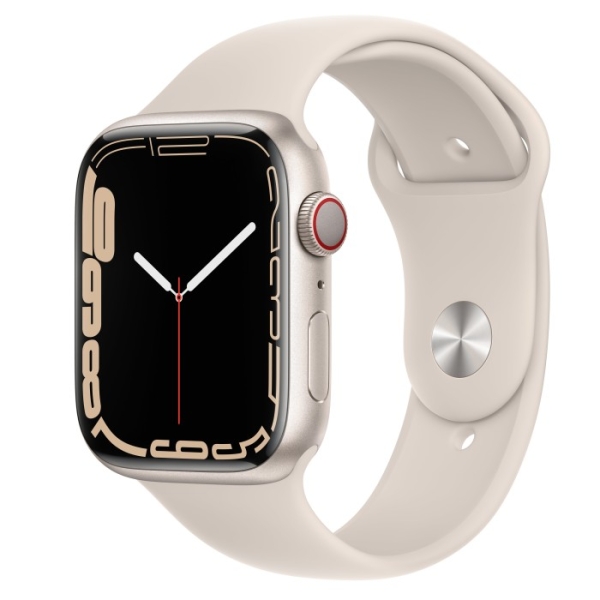 Apple Watch Series 7 45mm Cellular Alu Starlight Polarstern MKJQ3FD/A NEU seitlich Handyzubehoer Linz kaufen Apple Watch Series 7 45mm Cellular Alu Starlight Polarstern MKJQ3FD/A NEU seitlich Handyzubehoer Linz kaufen