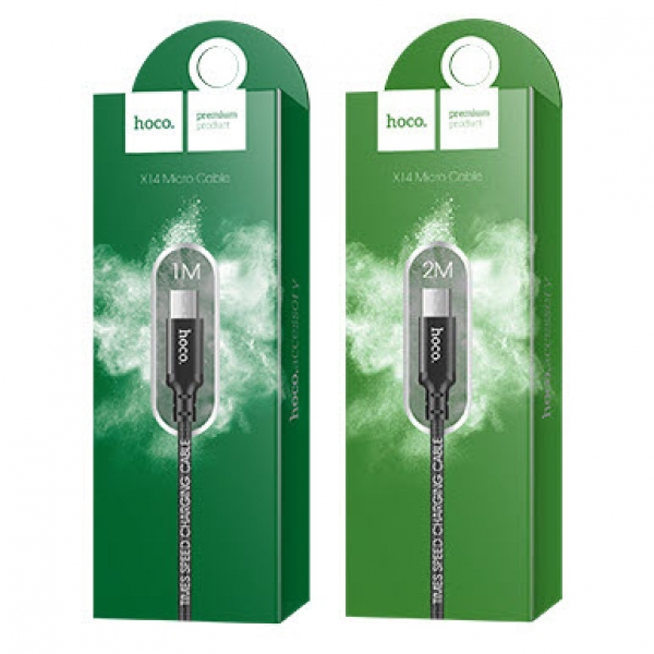 Micro-USB Ladekabel hoco X14 Textil 1-2 Meter schwarz BOX Handyshop Linz kaufen online bestellen