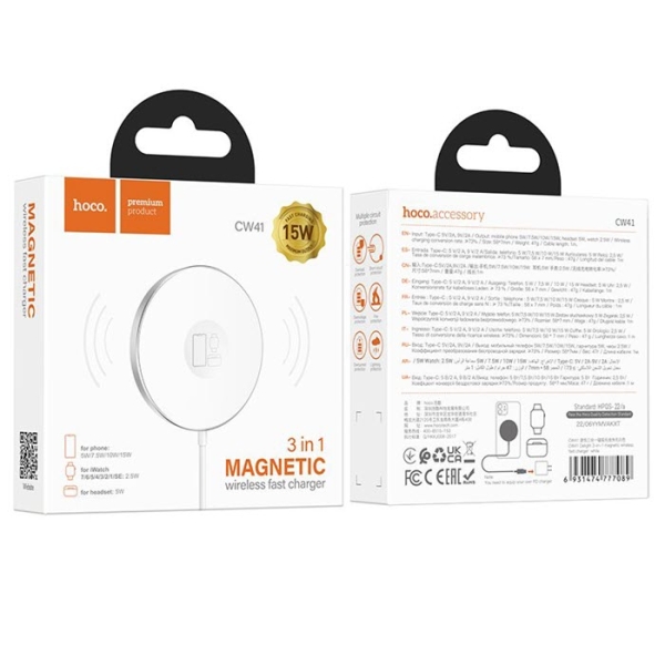 MagSafe Ladegerät für Apple Watch, iPhone, Airpods hoco CW41 Box Handyzubehör in Linz kaufen MagSafe Ladegerät für Apple Watch, iPhone, Airpods hoco CW41 Box Handyzubehör in Linz kaufen