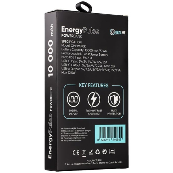 Schnelllade Powerbank OBAL:ME EnergyPulse QC PD Power Delivery 10000 mAh Verpackung hinten Online-Handyshop kaufen Schnelllade Powerbank OBAL:ME EnergyPulse QC PD Power Delivery 10000 mAh Verpackung hinten Online-Handyshop kaufen