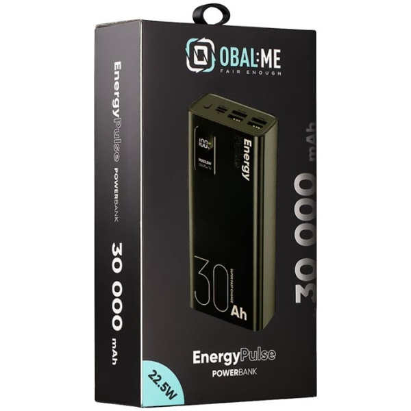 Schnelllade Powerbank OBAL:ME EnergyPulse QC PD Power Delivery 30000 mAh Verpackung vorne Online-Handyshop kaufen Schnelllade Powerbank OBAL:ME EnergyPulse QC PD Power Delivery 30000 mAh Verpackung vorne Online-Handyshop kaufen