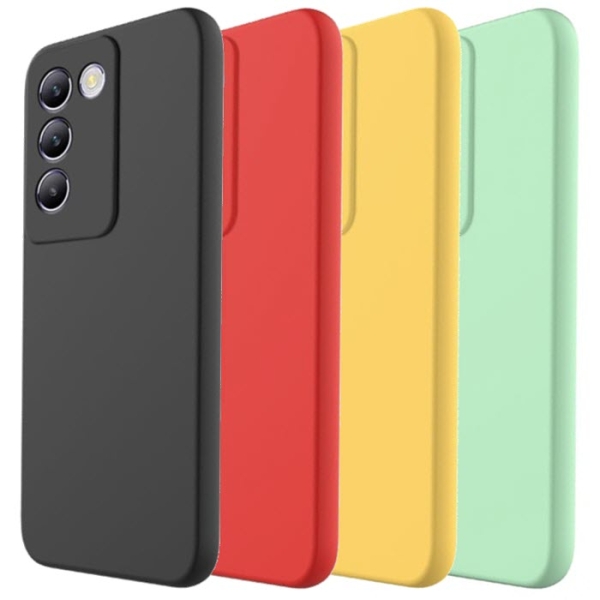 vivo V40 SE Silikonhülle in schwarz rot gelb oder grün online kaufen bestellen