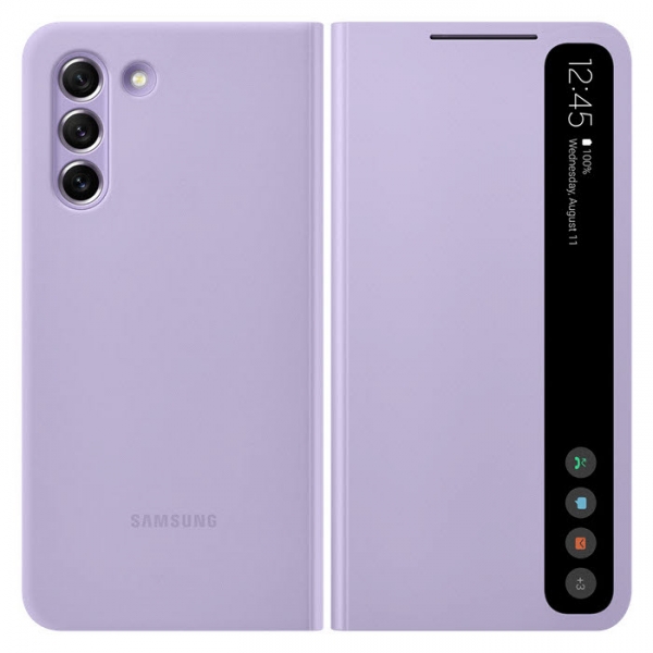 Smart Clear View Cover für Samsung Galaxy S21 FE in lavendel EF-ZG990CVE Handyshop Linz kaufen