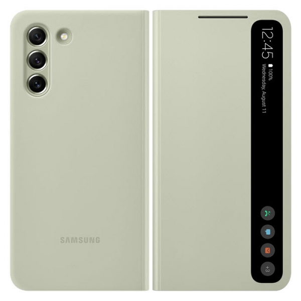 Smart Clear View Cover für Samsung Galaxy S21 FE in olive-grün EF-ZG990CME Handyshop Linz kaufen