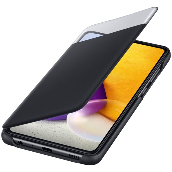 Galaxy A72 Smart S View Wallet Cover schwarz EF-EA725PBEGEU liegend Online bestellen
